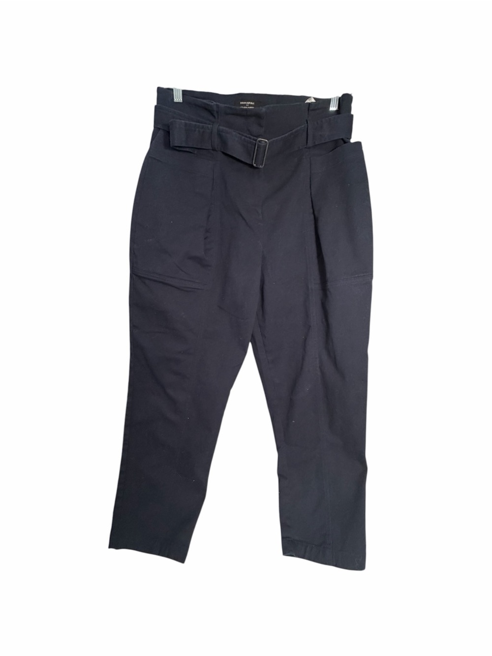 Banana Republic High Waisted Tapered Cargo Black Belted Chinos Sz 12